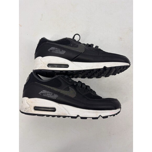 Nike Air Max 90 Leather Black White Womens Shoes Size 7.5 DC9445-001 - Picture 2 of 6